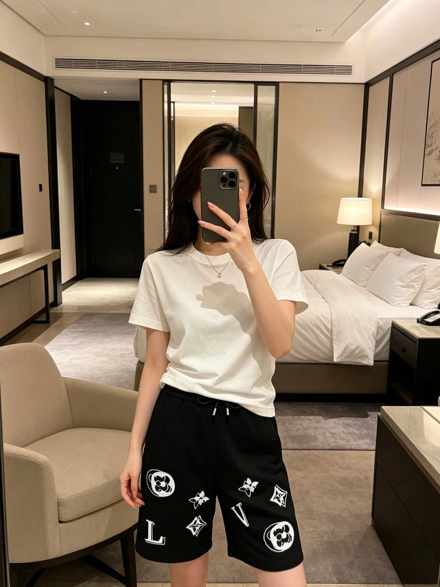 Louis Vuitton/Louis Vuitton 26ss ghosting presbyopic embroidered shorts